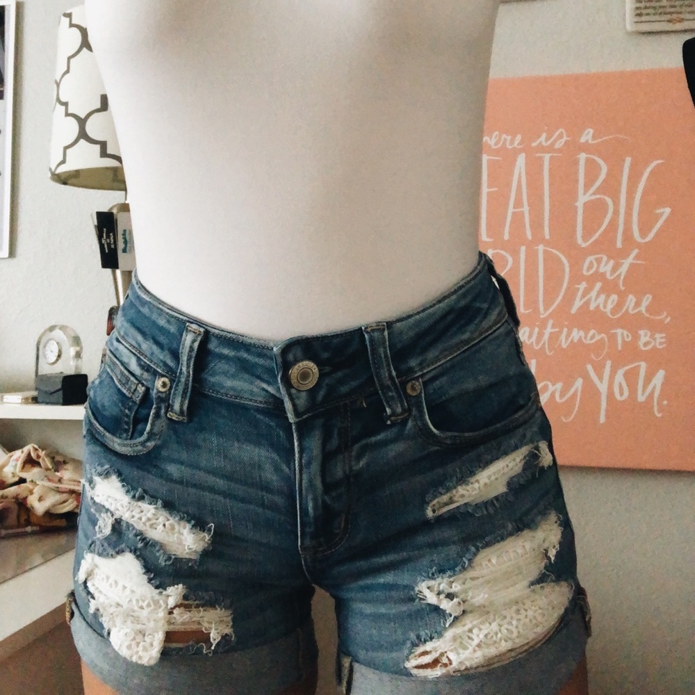 Ripped American Eagle Denim Shorts